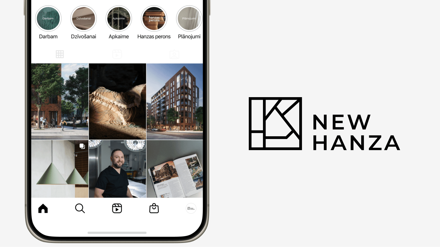 New Hanza Instagram feed dizains