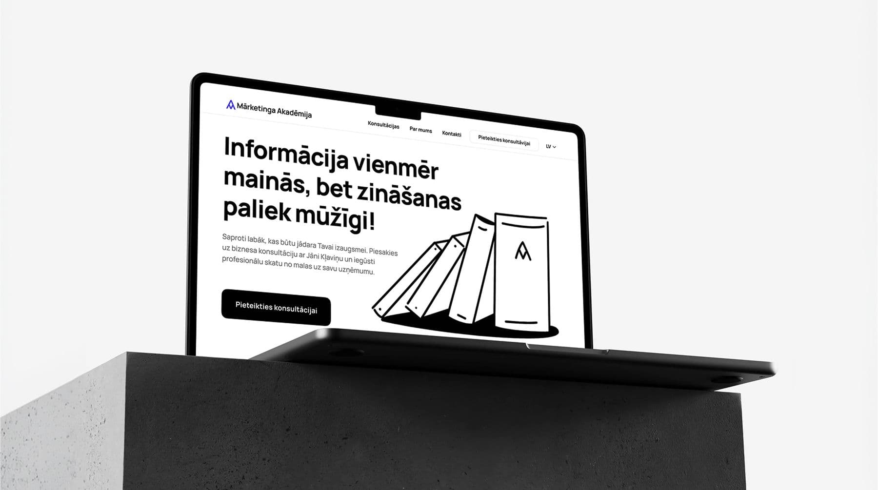 Laptop showing a modern website design