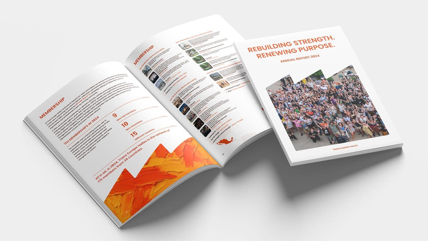 Trans Europe Halles Annual Report design by Dezain Studio